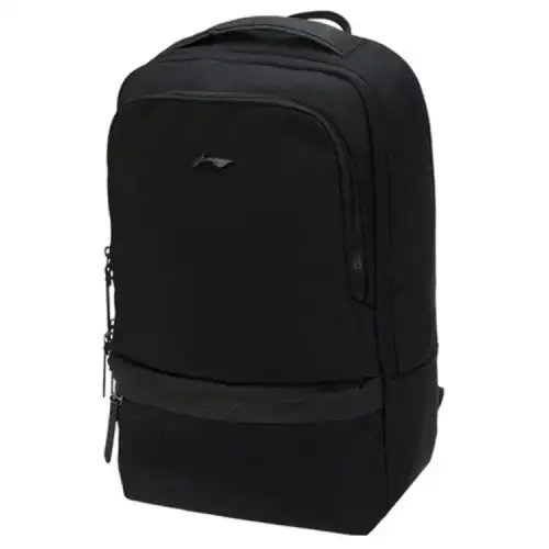 Li Ning Badminton Collection Fabric Laptop Bag Backpack Regular Unisex Pure Black