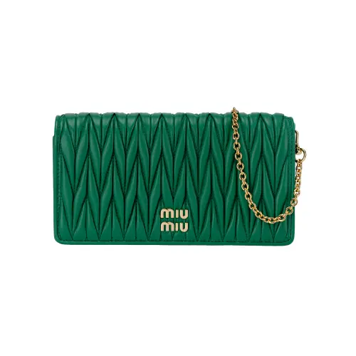 MIU MIU Matelassé Sheepskin One Shoulder Crossbody Cell Phone Pouch Women's Mango