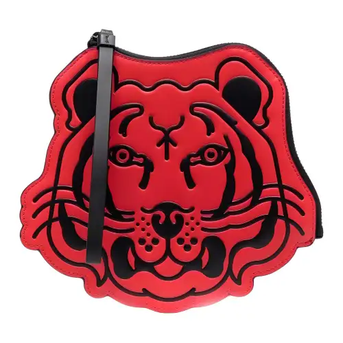 KENZO Leather Clutch Men's Red & Black