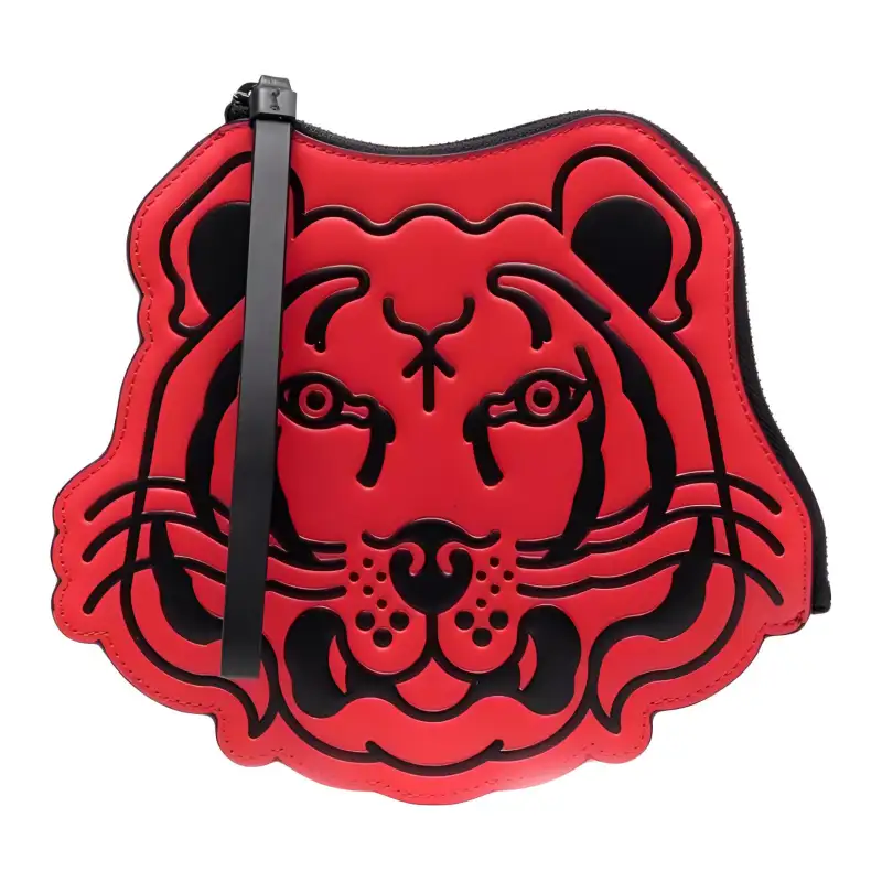KENZO Leather Clutch Men's Red & Black