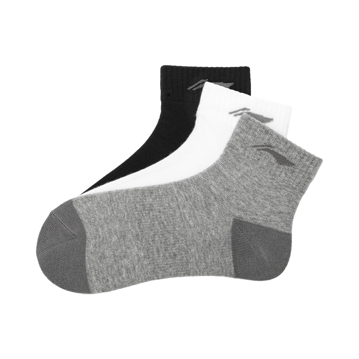 Li Ning Fitness Series Ankle Socks Unisex 6 Pack Black/White/Gray