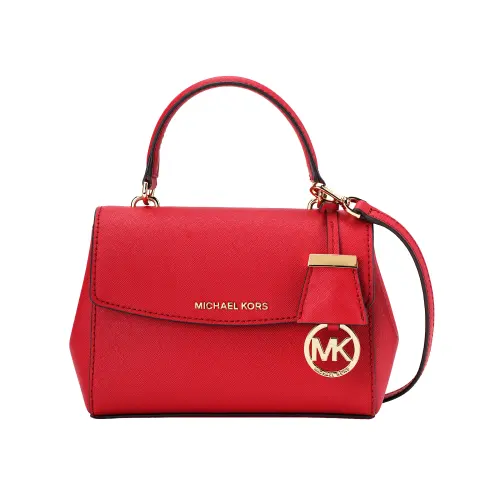 MICHAEL KORS MK Ava Leather Shoulder Bag, Crossbody Bag, Handbag Mini Women's Red