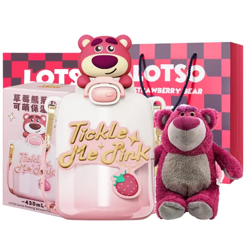 Disney Disney, strawberry, doll stainless steel, straw, cute glass, high quality universal gift box for men and women for students with glass, material, for beloved, 430 ml