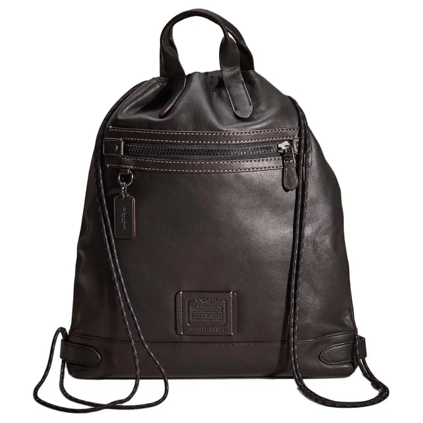 COACH Academy Leather Backpacks Large Unisex Black
