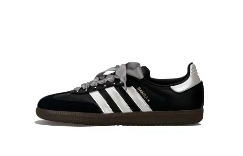 Adidas Originals SAMBA OG Slip Resistant Abrasion Resistant Low top Skateboard Shoes Unisex Black Silver