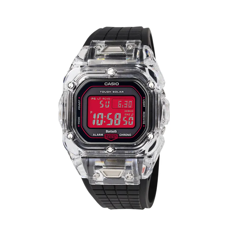 CASIO Custom Collection Solar Movement Rubber Strap Watch Unisex Red Watch Dial