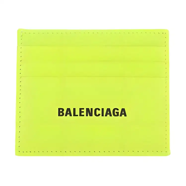 Balenciaga Grain Calfskin Wallet, Card Holder Men's Light Yellow