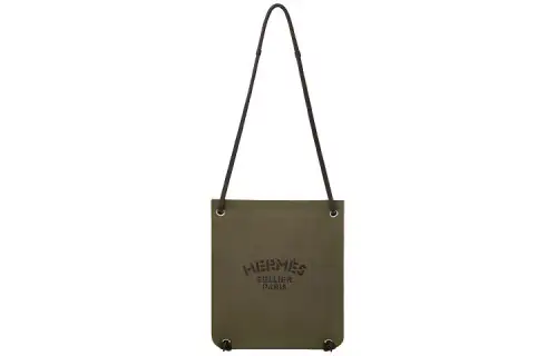 HERMES Cotton Shoulder Bag Regular Unisex