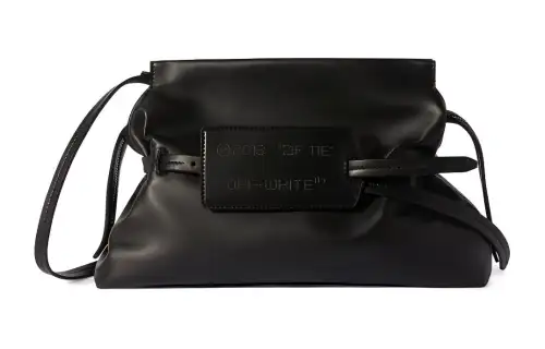 OFF WHITE Zip Tie Leather Clutch Bag