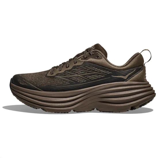 HOKA ONE ONE Bondi 8 Slip Resistant Breathable Coverage Low Top Running Shoes Unisex Umber