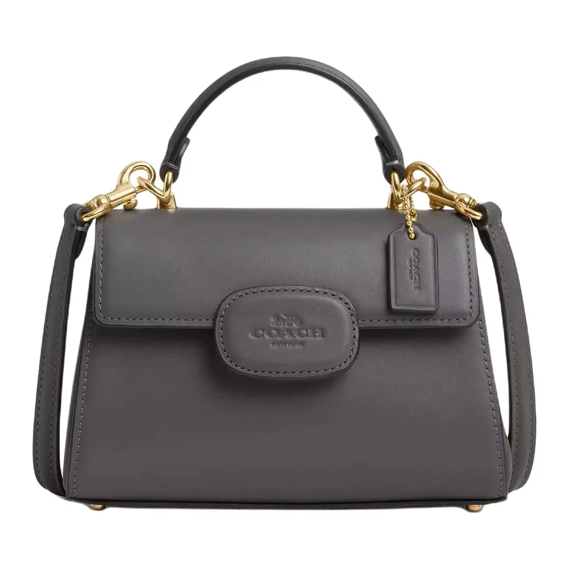 COACH Eliza Refined Calfskin Shoulder Bag, Crossbody Bag, Handbag Small Women's Charcoal
