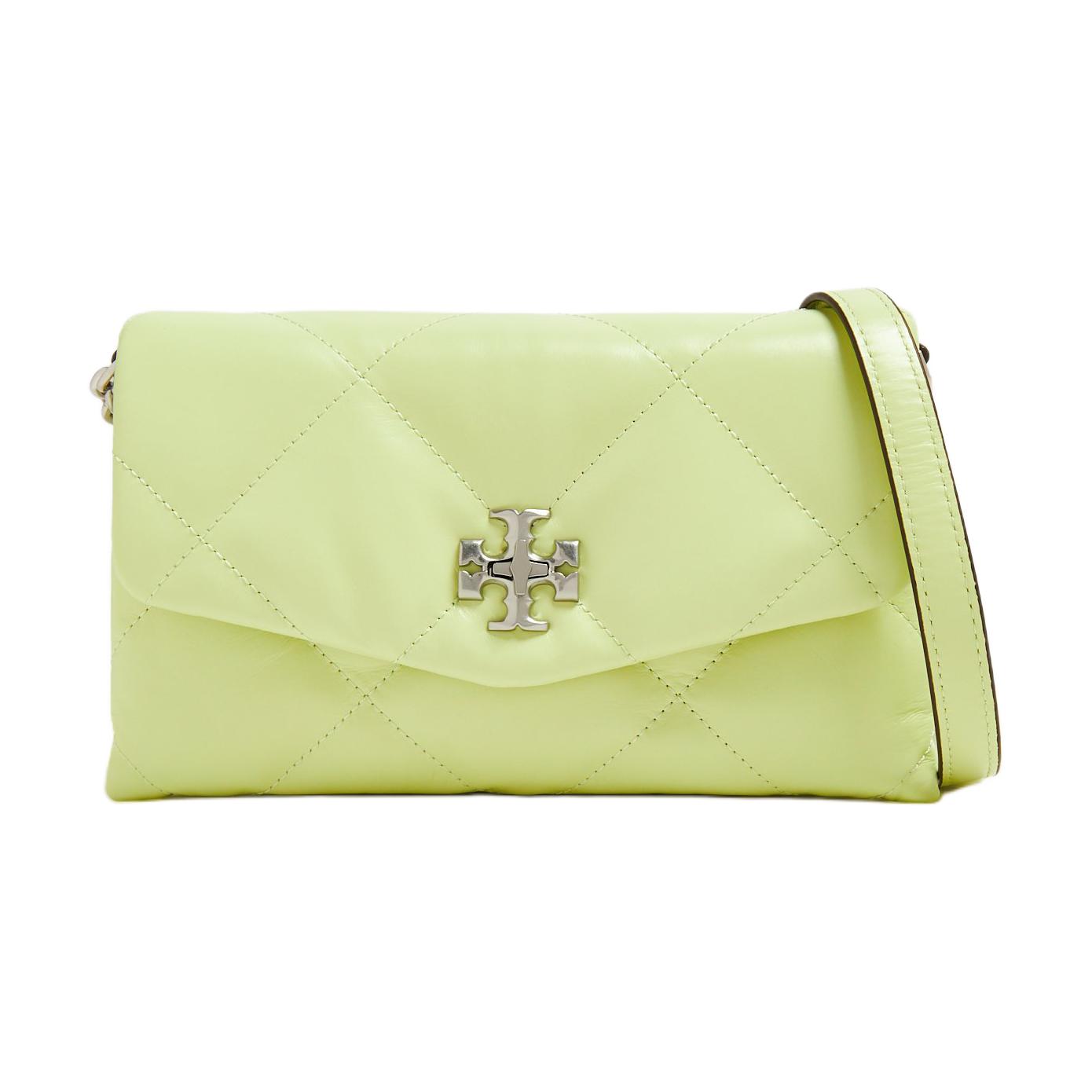 TORY BURCH Kira Signature Diamond Quilted Chain Decoration Nappa Leather Shoulder Crossbody Wallet Women's Fresh Pear