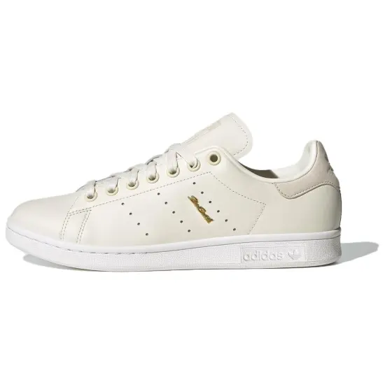 Adidas Originals Stan Smith Skateboard Shoes Women's Low-Top Ecru/Gold