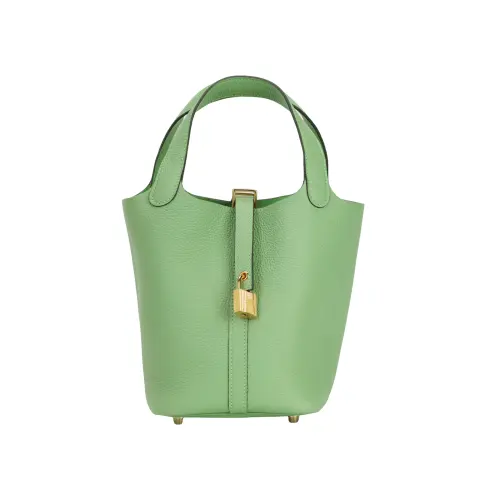 HERMES Picotin Lock Maurice Bullock Leather Basket Bag, Bucket Bag, Handbag 18 Women's 3I Vert Criquet Avocado Green