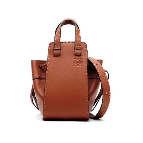 LOEWE Calfskin Hammock Bag, Handbag, Shoulder Bag, Crossbody Bag, Backpack Mini Women's Brown/Caramel