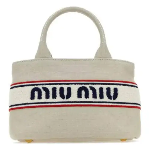 MIU MIU Canvas Bag, Shoulder Bag, Crossbody Bag, Handbag Women's White