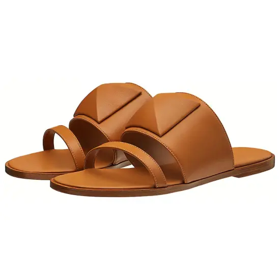HERMES Caia Slide Slippers Women's Gilded Color