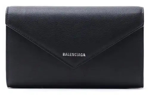 Balenciaga Leather Clutch Wallet Women's Black
