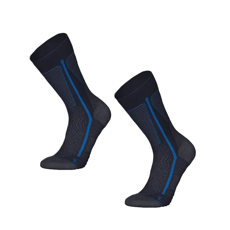 Decathlon DECATHLON SH500 QUECHUA Warm, comfortable, breathable, wear-resistant and skin-friendly mid-calf socks for men, 2 pairs, blue black/cobalt blue