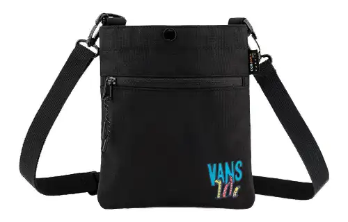 Vans Polyester One Shoulder Handbag, Crossbody Bag Regular Unisex Black