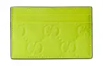 GUCCI Leather Card Holder Men's Neon Yellow