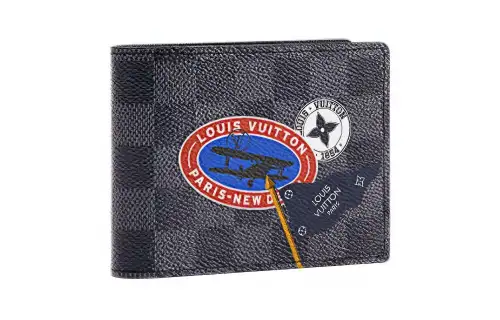 LOUIS VUITTON Canvas With Leather Clutch Wallet Men's Black