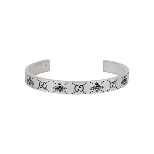 GUCCI Gg And Bee Engraved Cuff Bracelet