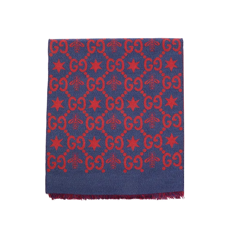 GUCCI Knit Scarves Unisex Red Blue