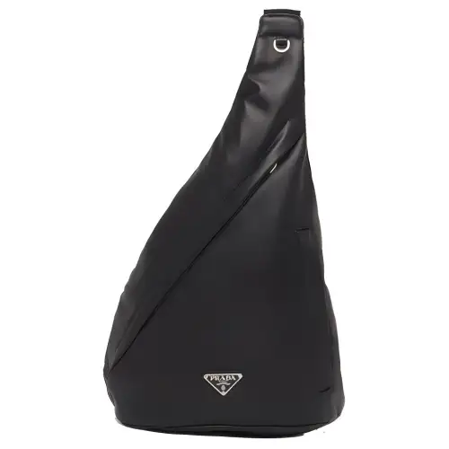 PRADA Leather Backpack, Crossbody Bag Men's Black