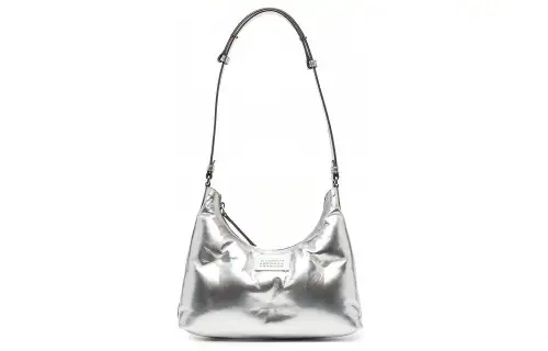 Maison Margiela Cow Leather Sheepskin Portable Crossbody Bag, Shoulder Bag Women's Silver