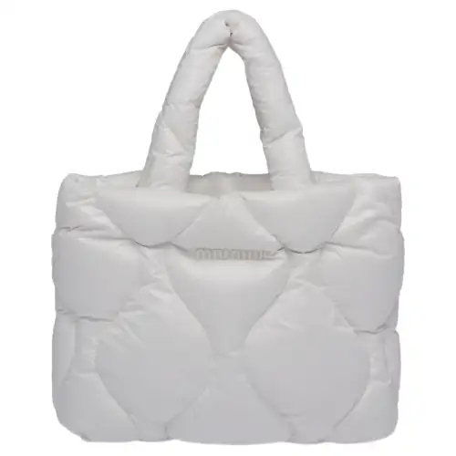 MIU MIU Fabric Tote Bag, Shopping Bag, Shoulder Bag, Handbag Women's White
