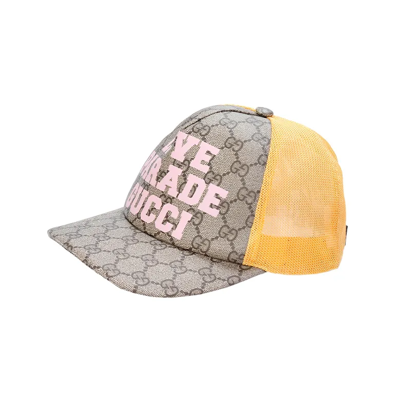 GUCCI Cotton Baseball Caps Unisex Beige, Yellow
