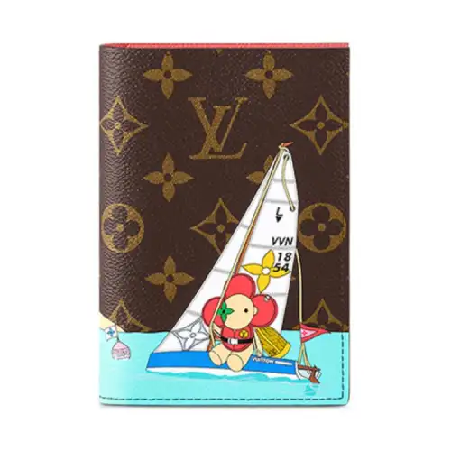 LOUIS VUITTON Monogram Coated Canvas Passport Holder Unisex Brown