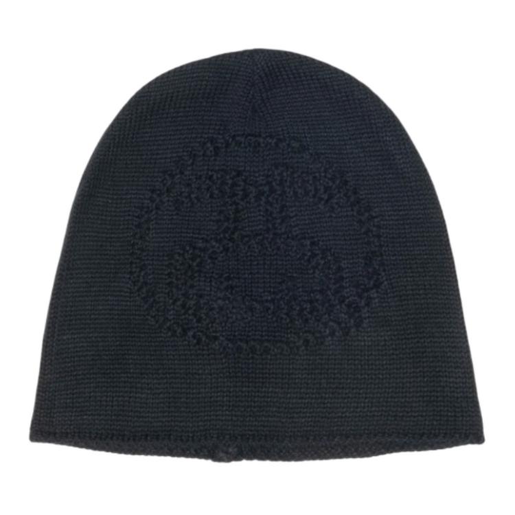 Шапка Stussy Вязаная с логотипом (черная)