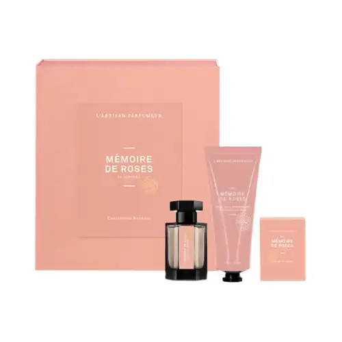 Perfumed gift box contains rose, perfume, set, 50 ml, 65 ml, 25g