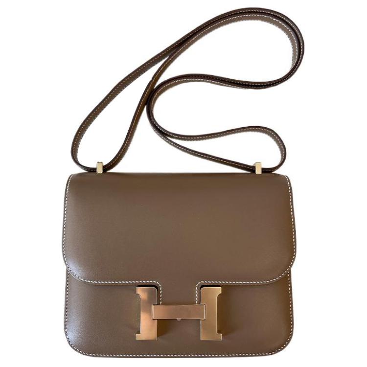 Женская сумка Hermes Constance 19 (серая)