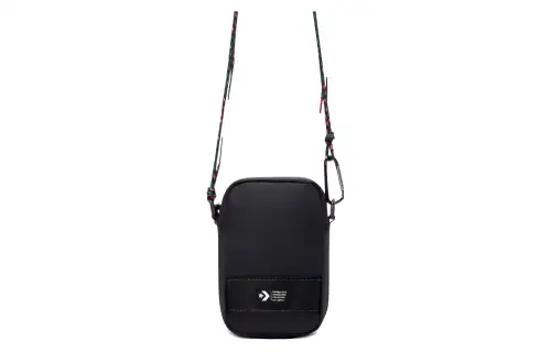 Converse Polyester+Polyurethane Cell Phone Pouch, Shoulder Bag, Crossbody Bag Regular Unisex Black