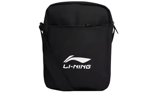 Li Ning Zip Closure Polyester Shoulder Bag Mini Unisex Black