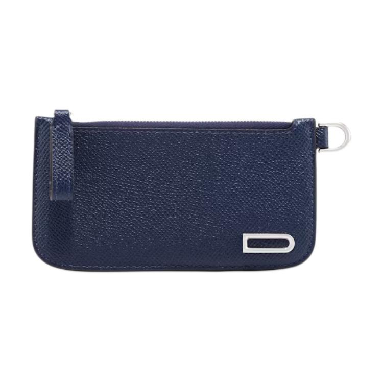 Delvaux Delvo Vagabond золотой металлический Аксессуары с замками Открытие и закрытие блестящего зерна альпина маленькая кожаный Карта пакет женский голубой