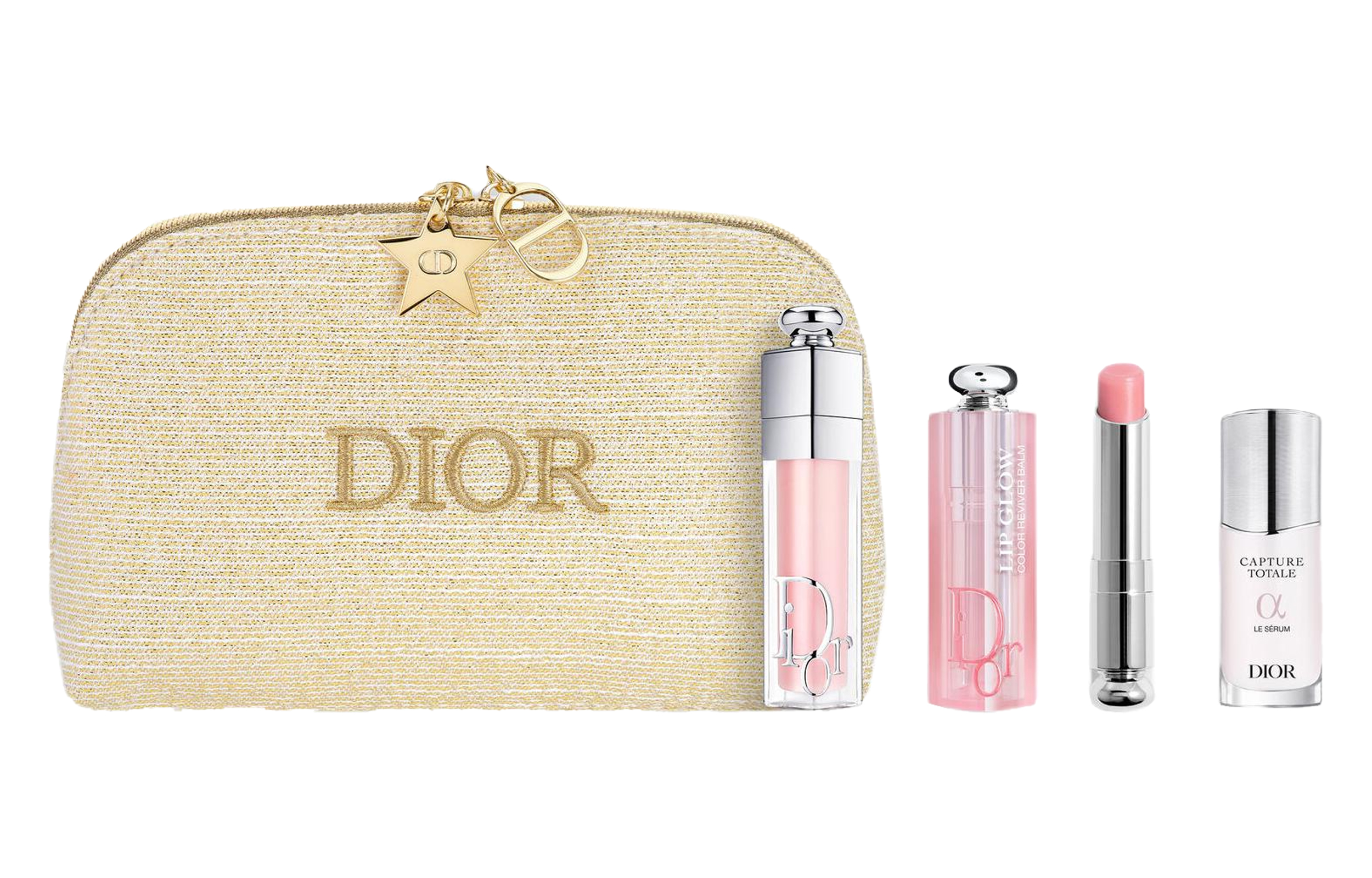 DIOR Lip gloss, lipstick, essence, makeup primer, golden set, nutritious cosmetic bag, lips volume enhancement, plump lips effect, 6 ml, 3.2g, 10 ml