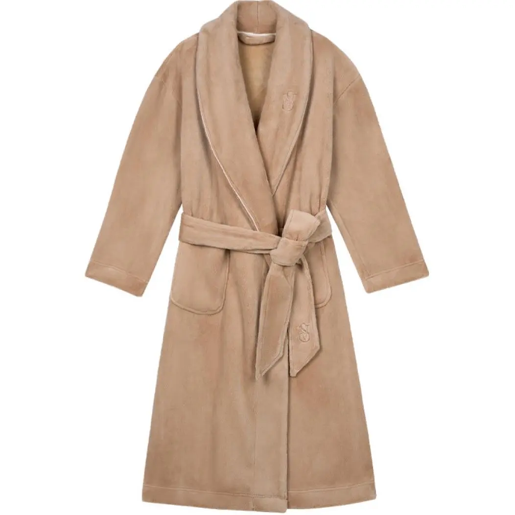 Victoria's Secret THE MIX Comfortable Soft Velvet Lace Up Home Thickened And Fleece Lined For Warmth Sleep Robe Women's