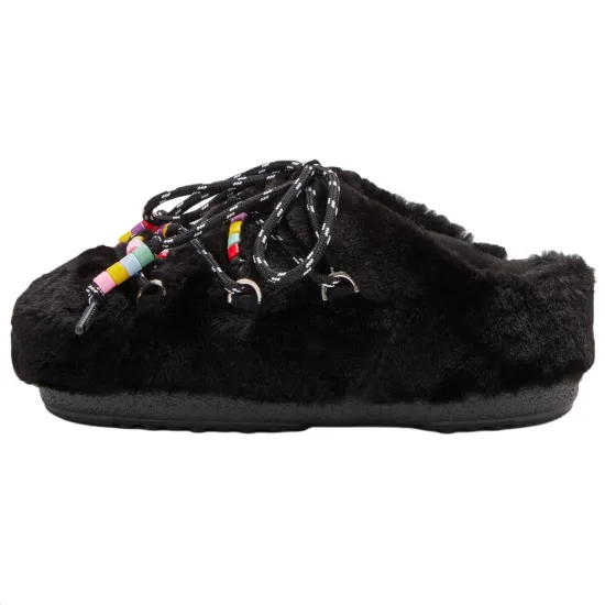 Moon Boot Bead-Embellished Faux-Fur Mules Women's