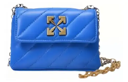 OFF WHITE Leather Crossbody Bag, Shoulder Bag Women's Blue