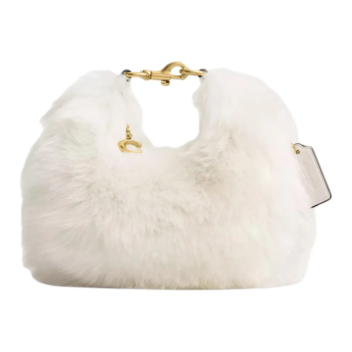 COACH Shearling Shoulder Bag, Crossbody Bag, Handbag Small Women's White