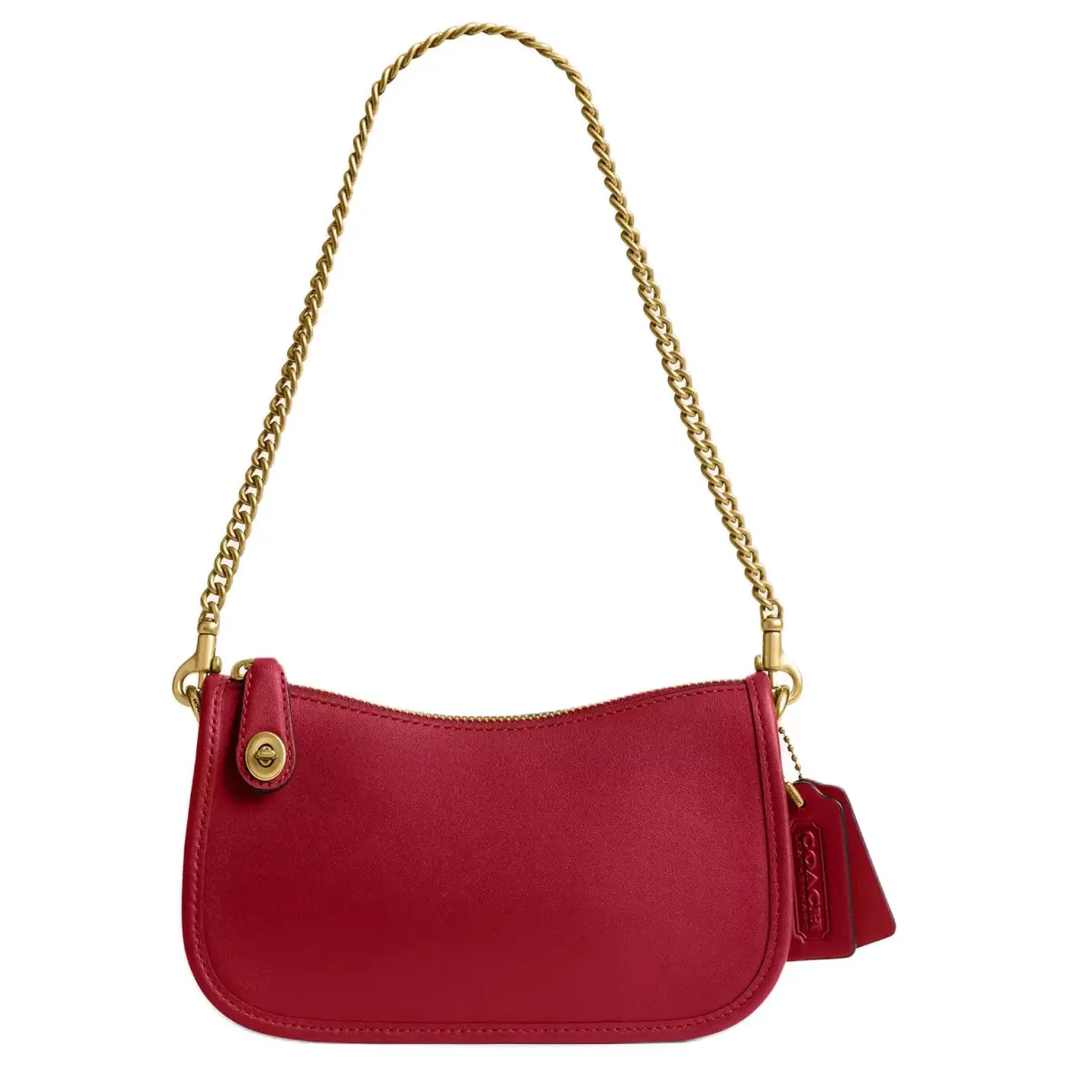 COACH Swinger Leather Handbag, Shoulder Bag Small Women's Ruby