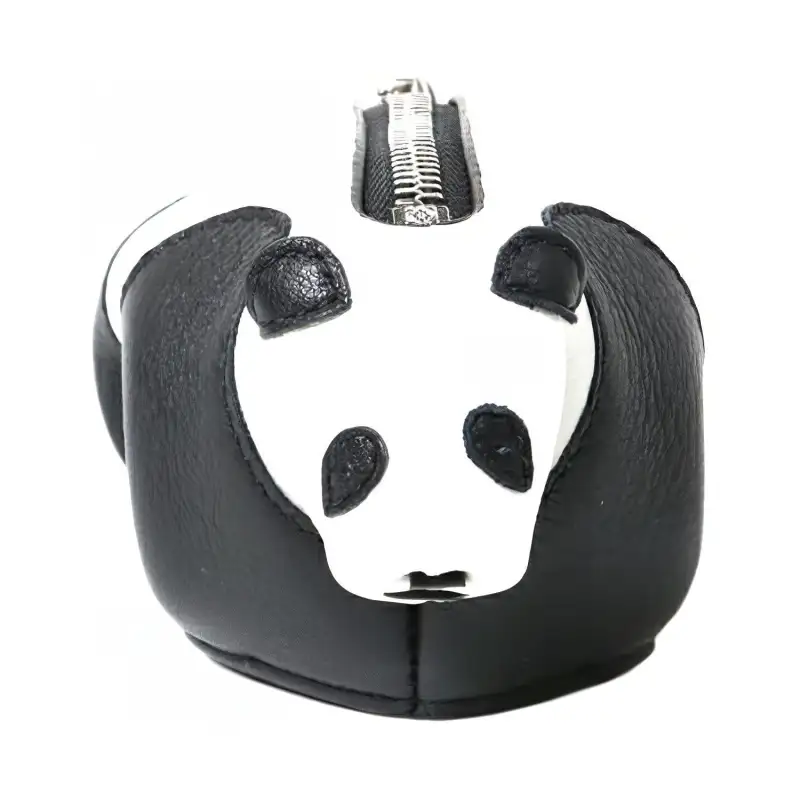 LOEWE Cow Leather Coin Purse Unisex Black/White
