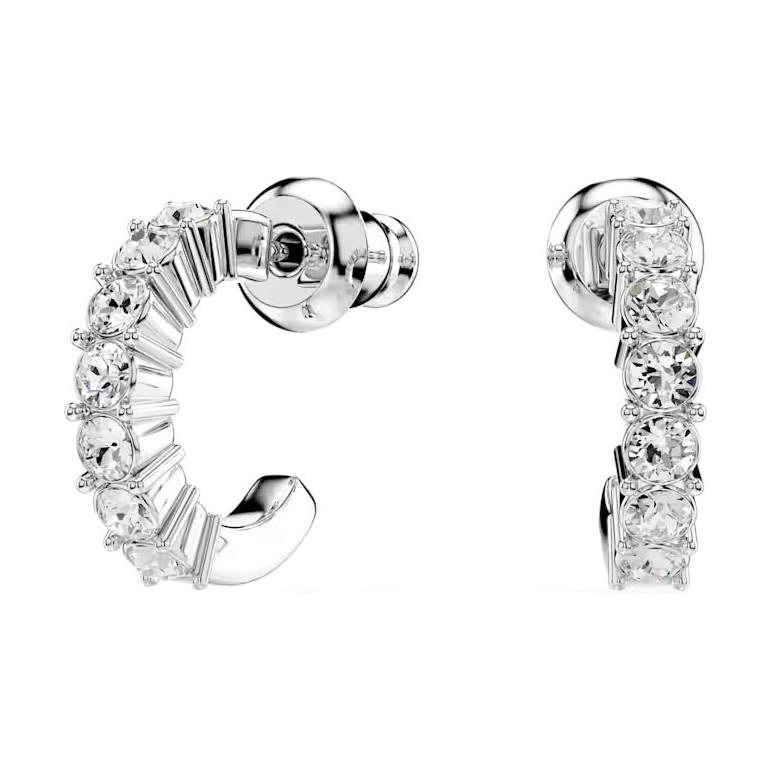 Женские серьги Swarovski Mini Hoop (серебряные)