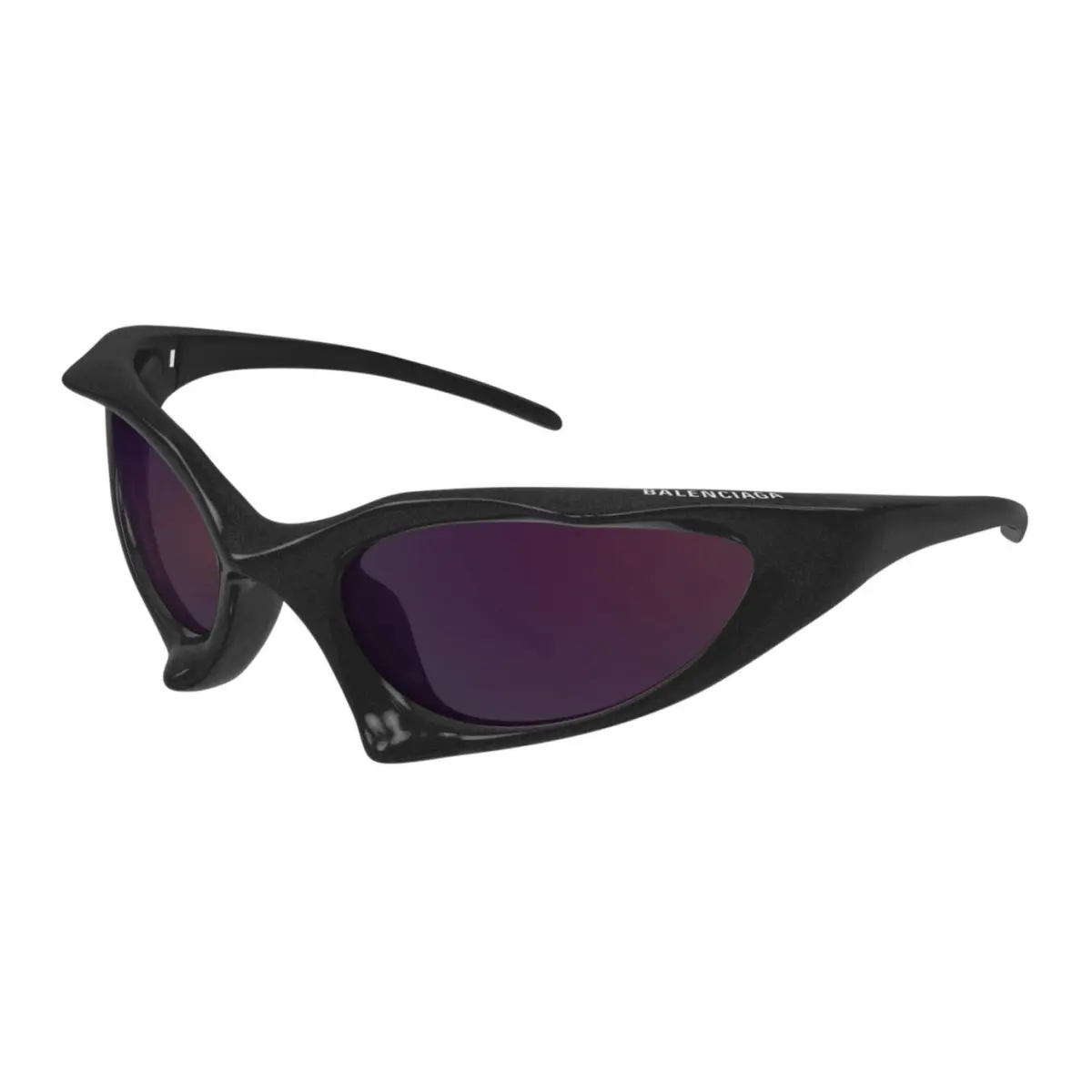 Balenciaga Plastic Irregular Shape Sunglasses Unisex Black