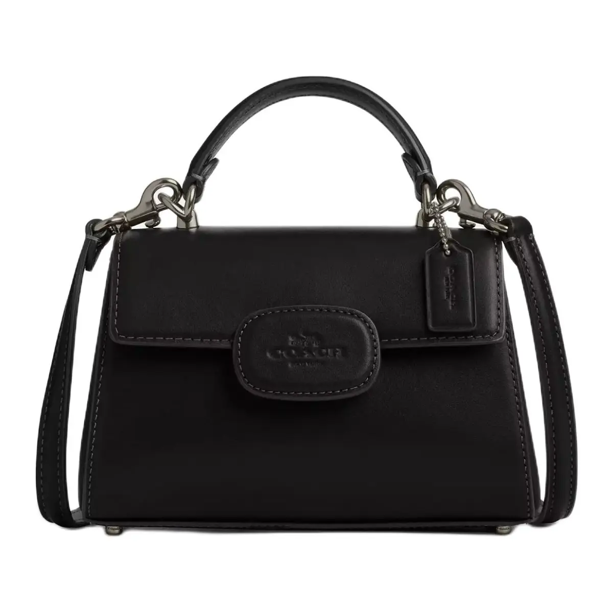 COACH Eliza Refined Calfskin Shoulder Bag, Crossbody Bag, Handbag Small Women's Gold & Black