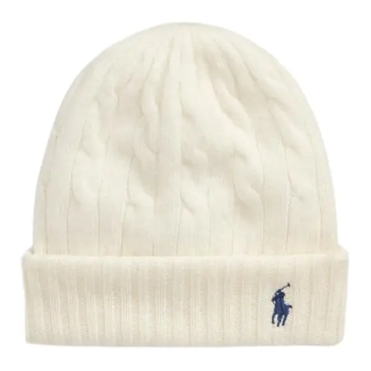 Polo Ralph Lauren Logo Embroidered Cable-Knit Beanie